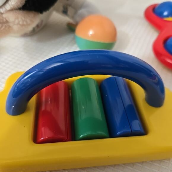 Vintage "Tummy Time" Toys Fisher Price, BATTAT, Disney Rattles, Rollers Activity - Picture 3 of 7